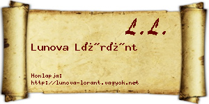 Lunova Lóránt névjegykártya